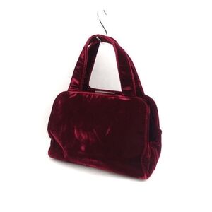 Prada Velvet Kiss Lock Bag Bordeaux Burgundy